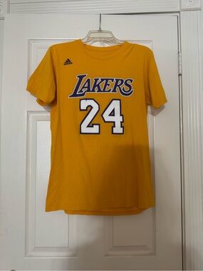 Lakers 24 Kobe Bryant adidas tshirt in gold color